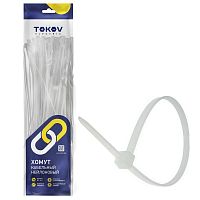 Хомут кабельный нейлоновый бел. 4.8х300 (уп.100шт) TOKOV ELECTRIC TKE-HNS-4.8-300-W/100