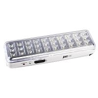 Фонарь-светильник аккумуляторный Accu9-L30-wh аварийный 30SMD яркий 300лм 2ч/эконом 90лм 6ч 220В аккум. Li-ion 3.7В 1.2А.ч бел. JazzWay 5024533