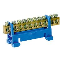 Шина нулевая TS-0609F 6х9 10 отверстий на DIN-изоляторе "стойка" синяя ЭНЕРГИЯ /Е0503-0017/