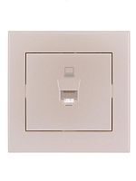 Розетка компьютерная 1-м СП Rain RJ45 жемчуж./бел. перламутр. LEZARD 703-3030-139