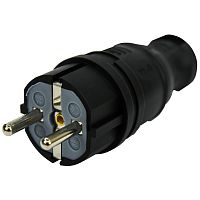 Вилка прямая (каучук) РF 16А 220В с з/к IP-44 ЭНЕРГИЯ /Е1001-0100/