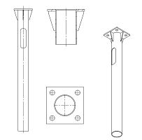 Деталь фундамента закладная ЗДФ-0.159-2.0(К240-180-4х25)-02 (для ОГК/ОКК-8/9/10;ОП3ф) Пересвет В00000210