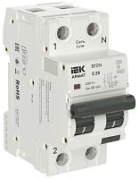 Выключатель автоматический дифференциального тока 2п (1P+NP) C 20 30мА тип A АВДТ B10N 36мм ARMAT IEK AR-B10N-1N-C020A030