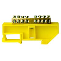 Шина нулевая TS-0609C 6х9 8 отверстий на DIN-изоляторе желтая ЭНЕРГИЯ /Е0503-0036/