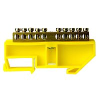 Шина нулевая TS-0609C 6х9 10 отверстий на DIN-изоляторе желтая ЭНЕРГИЯ /Е0503-0037/