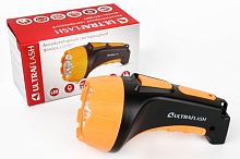 Фонарь аккумуляторный LED3807 7LED 2 режима аккум. SLA 220В пластик. черн./желт. (кор.) Ultraflash 9216