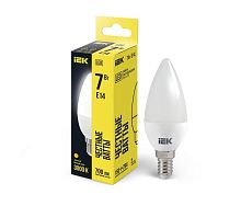 Лампа светодиодная C35 7Вт свеча 3000К E14 230В IEK LLE-C35-7-230-30-E14