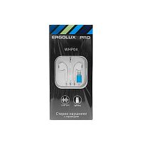 Наушники вкладыши с микрофоном ELX-WHP04-C01 проводные Lightning 1.2м коробка+бокс бел. ERGOLUX 15285