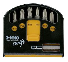 Набор бит PZ/PH Industrial с держателем бит в кейсе Swift 7 бит FELO 02060326