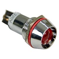 Лампа сигнальная AD22С d16мм красная LED 230В металлический корпус (50шт/упак) ЭНЕРГИЯ /Е0901-0104/