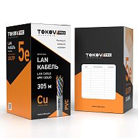 Кабель витая пара U/UTP 4х2х24AWG(0.51мм) кат.5E PVC Fluke tested (м) PRO TOKOV ELECTRIC TKP-C06-U42-5E-305-PVC