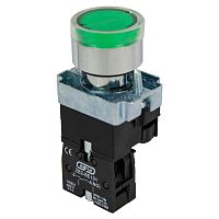 Кнопка XB2-BW3361 d22мм с подсветкой зеленая неон 230В 1НО ЭНЕРГИЯ /Е0901-0036/