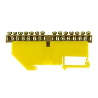 Шина нулевая TS-0609C 6х9 14 отверстий на DIN-изоляторе желтая ЭНЕРГИЯ /Е0503-0039/
