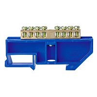 Шина нулевая TS-0609C 6х9 8 отверстий на DIN-изоляторе синяя ЭНЕРГИЯ /Е0503-0020/