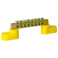 Шина нулевая TS-0609B 6х9 8 отверстий на угловых изоляторах желтая ЭНЕРГИЯ /Е0503-0011/