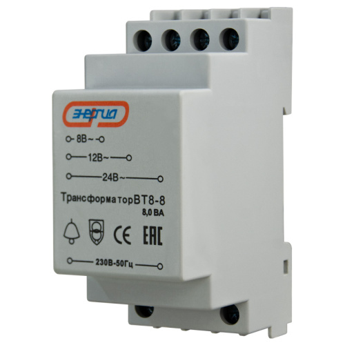 Трансформатор понижающий BT8-8 AC 230/8-12-24В на DIN-рейку ЭНЕРГИЯ /Е0315-0001/ фото 6 Трансформатор понижающий BT8-8 AC 230/8-12-24В на DIN-рейку ЭНЕРГИЯ /Е0315-0001/ фото 6