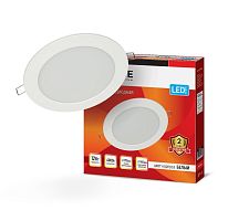 Светильник светодиодный ДВО RLP-eco 12Вт 4000К IP40 840лм 230В 170мм круглый встраив. панель бел. IN HOME 4690612010007