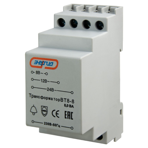 Трансформатор понижающий BT8-8 AC 230/8-12-24В на DIN-рейку ЭНЕРГИЯ /Е0315-0001/ фото 3 Трансформатор понижающий BT8-8 AC 230/8-12-24В на DIN-рейку ЭНЕРГИЯ /Е0315-0001/ фото 3
