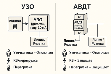 АВДТ и УЗО: в чём разница?