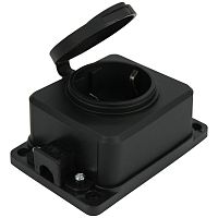 Розетка с крышкой (каучук) РF 16А 220В IP-44 ЭНЕРГИЯ /Е1001-0103/