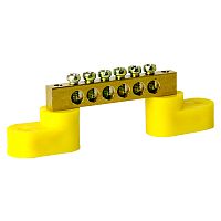 Шина нулевая TS-0609B 6х9 6 отверстий на угловых изоляторах желтая ЭНЕРГИЯ /Е0503-0010/