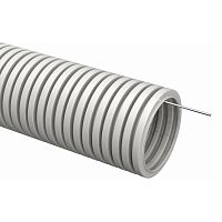 Труба гофрированная ПВХ d25мм с протяжкой сер. (уп.50м) TOKOV ELECTRIC TKE-TG/P-25-C06/50