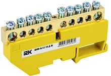 Шина PE "земля" на DIN-изол. ШНИ-8х12-10-Д-Ж IEK YNN10-812-10D-K05