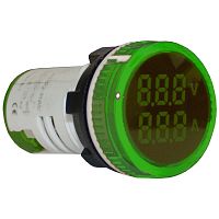 Индикатор тока и напряжения AD22-RAV AC 0-100A 50-500В зеленый ЭНЕРГИЯ /Е0901-0112/