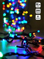 Гирлянда LD200C-GM 200 светодиод. LED 8 реж. 20м разноцв. SHLights 4607144111638